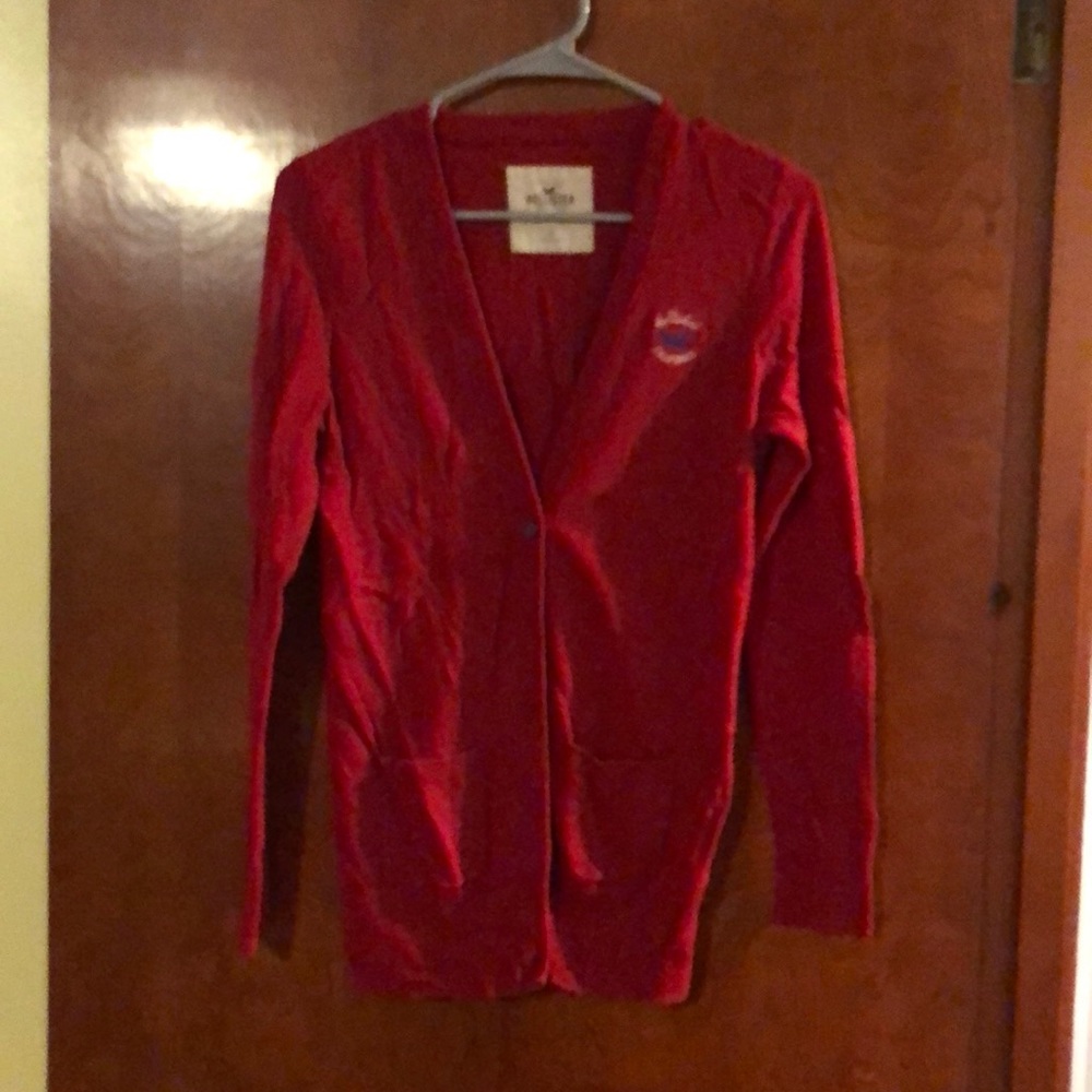 Red Hollister Cardigan